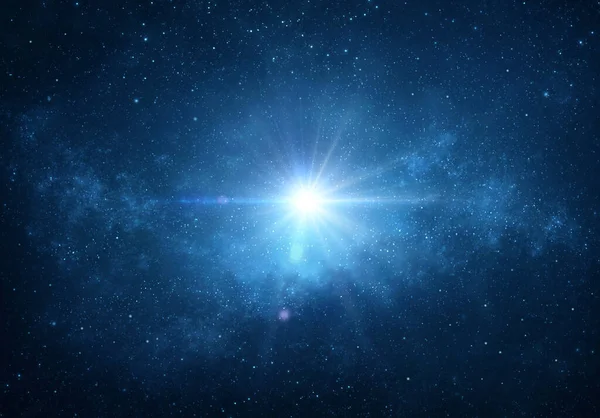 Sterrenlicht Explosie Gloeien Barsten Ontploffen Ruimte Nachtelijke Hemel Kosmische Nevel — Stockfoto