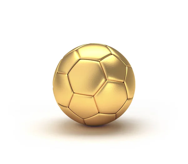 Gold Fußball Isoliert Auf Weißem Hintergrund Illustration — Stockfoto