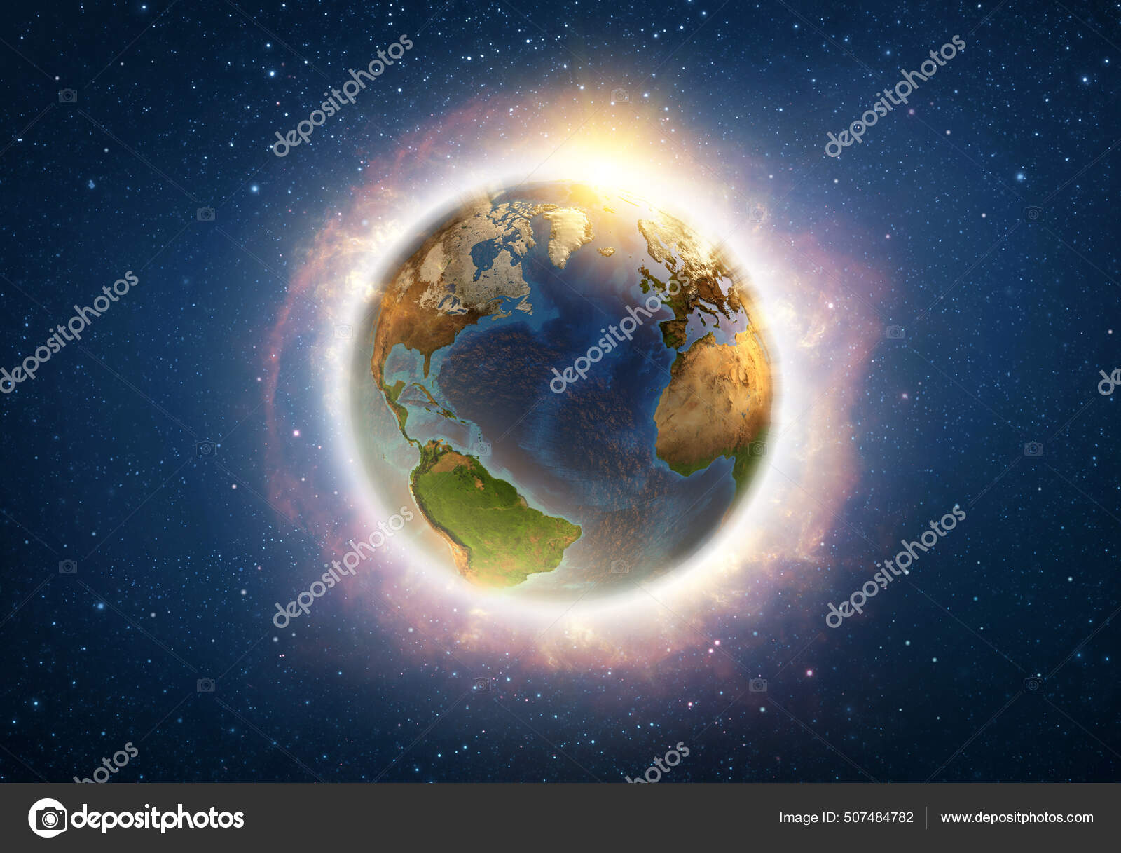 宇宙から示された世界の終わりである惑星地球の地球温暖化 3D 宇宙から示された世界の終わりである惑星地球の地球温暖化 3D