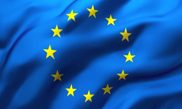 Wapperende vlag van de Europese Unie — Stockfoto