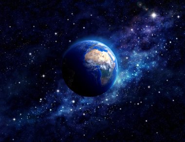 Planet Earth in outer space clipart