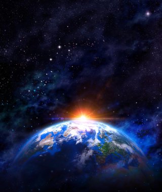 Sunrise over the Earth clipart