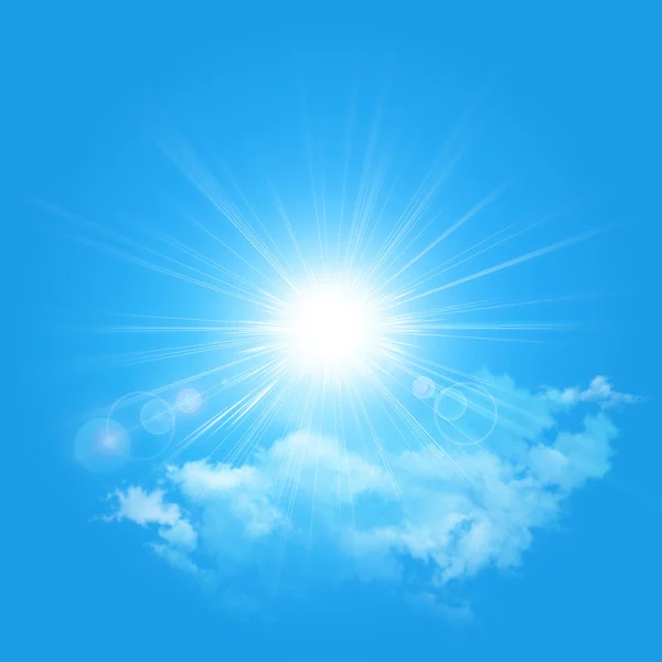 Солнечный свет высоко в небе — стоковое фото