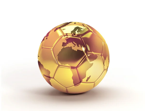 Złota piłka nożna piłka trofeum — Zdjęcie stockowe