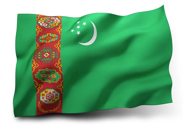 Bandiera del Turkmenistan — Foto Stock