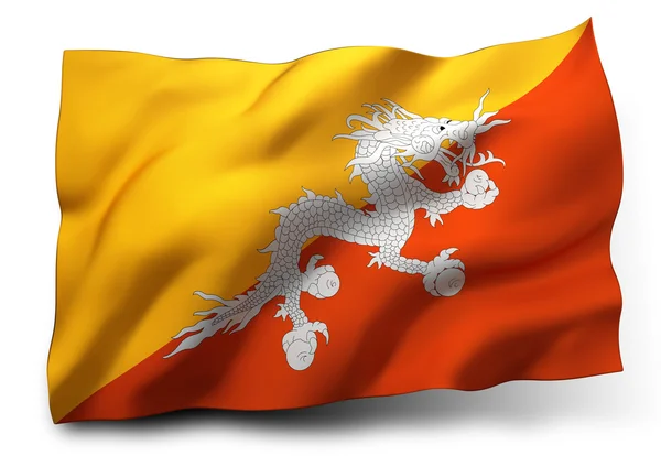 Flagga bhutan — Stockfoto