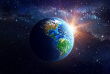 Planet Earth in outer space clipart