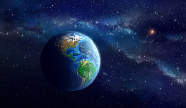 Uzayın derinliklerinde Dünya gezegeni