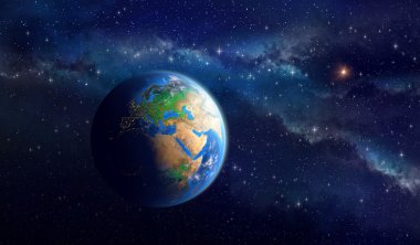 Uzayın derinliklerinde Dünya gezegeni