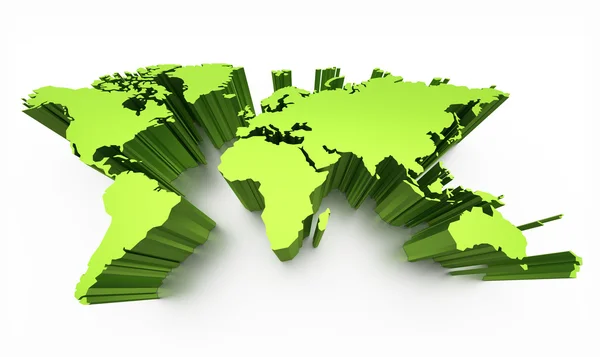 Green world map — Stock Photo, Image