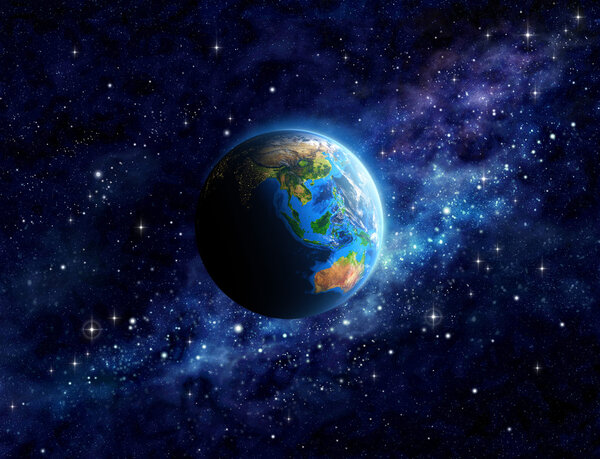 Planet Earth in outer space