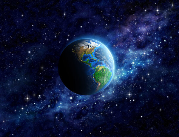 Planet Earth in outer space