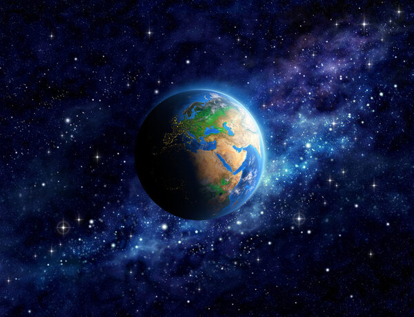 Planet Earth in outer space