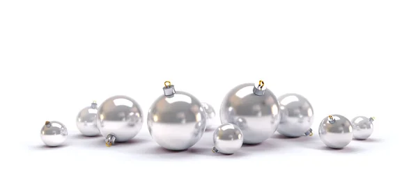 Zilveren kerstballen — Stockfoto