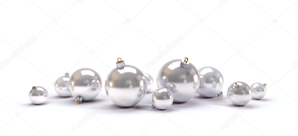 Silver christmas balls