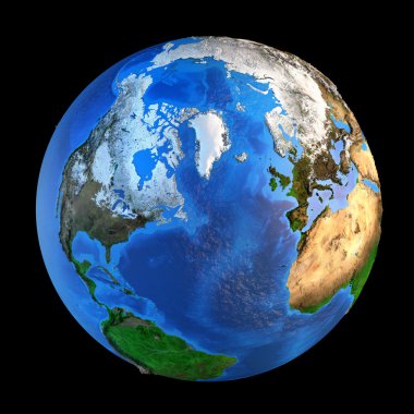 Planet Earth onun Kuzey bakış açısından