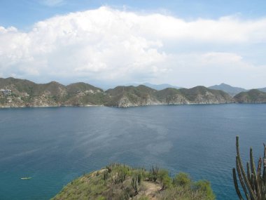 Santa Marta, Kolombiya kıyılarının manzaraları.