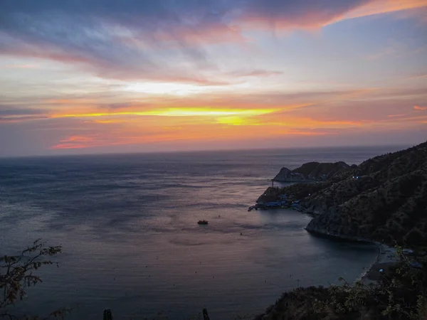 Захід Сонця Над Морем Санта Марті Колумбія — стокове фото