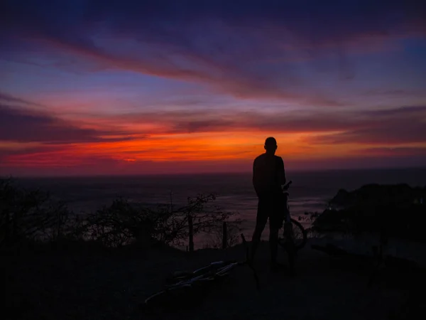 Sonnenuntergang Über Dem Meer Santa Marta Kolumbien — Stockfoto