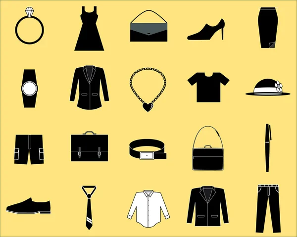 衣服和配件的图标 — 图库矢量图片