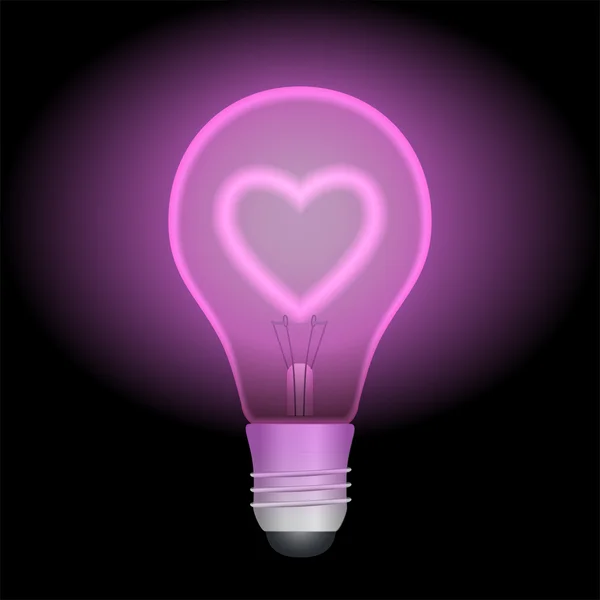 Love light bulb — Stock Vector