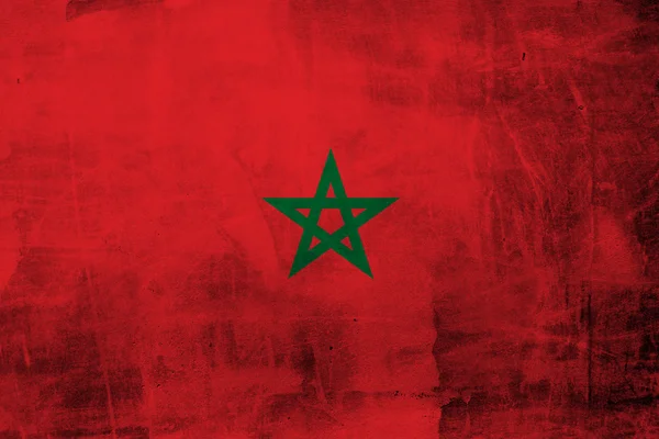 Grunge Marocko flagga — Stockfoto
