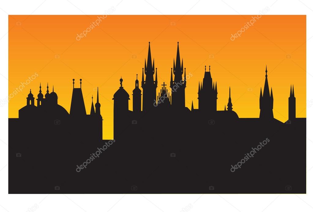 Prague  silhouette
