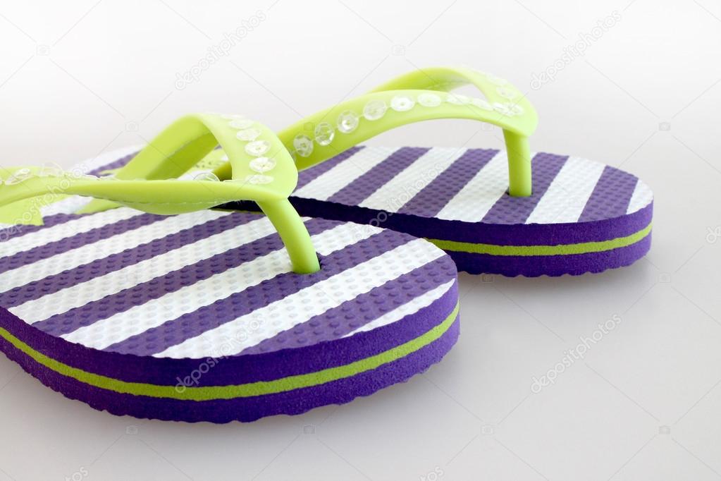 Pair of striped slippers