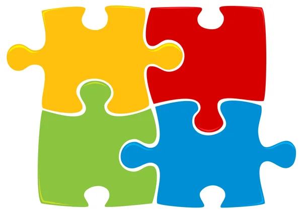 Four puzzle pieces — Stock Vector