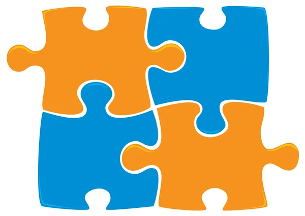 Quatre pièces de puzzle — Image vectorielle