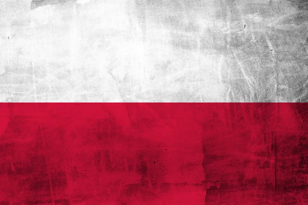 Grunge-polnische Flagge — Stockfoto