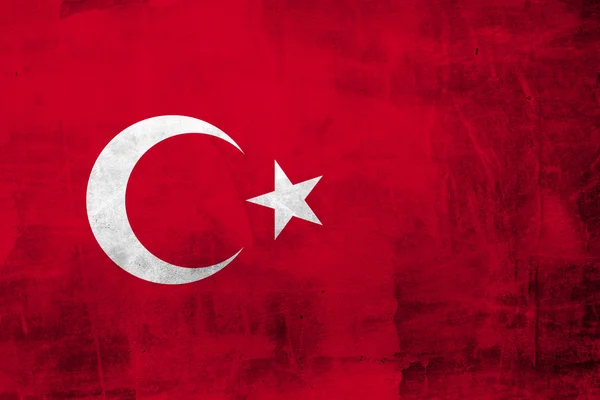 Bandera de Grunge Turquía — Foto de Stock