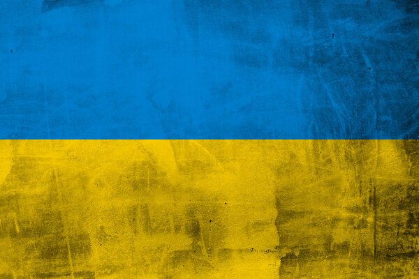 Grunge flag of Ukraine