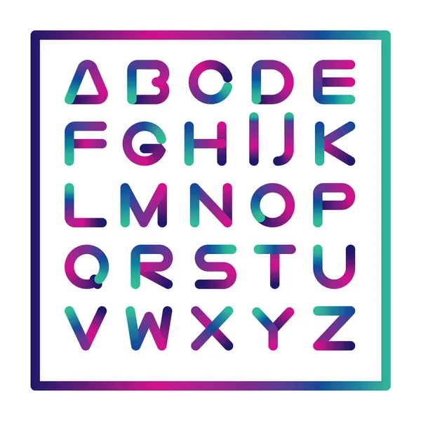 Geometrical Editable Stroke Line Font Minimalist Contemporary Structure Bright Colors — стоковый вектор