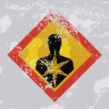 Sağlık tehlike grunge işareti.