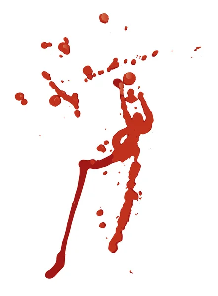 Blood splatter geïsoleerd op wit. — Stockvector