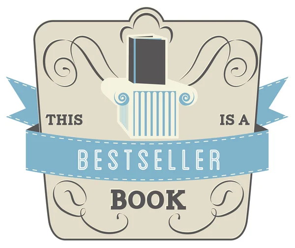 Boek stijl en Type etiket: Bestseller boek — Stockvector