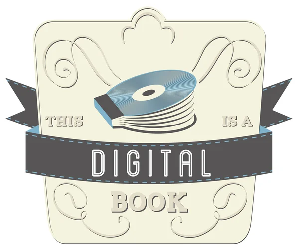 Book Style and Type Label: Digital Book — Stock Vector