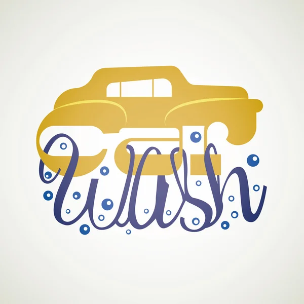 Car Wash Signage kleur — Stockvector