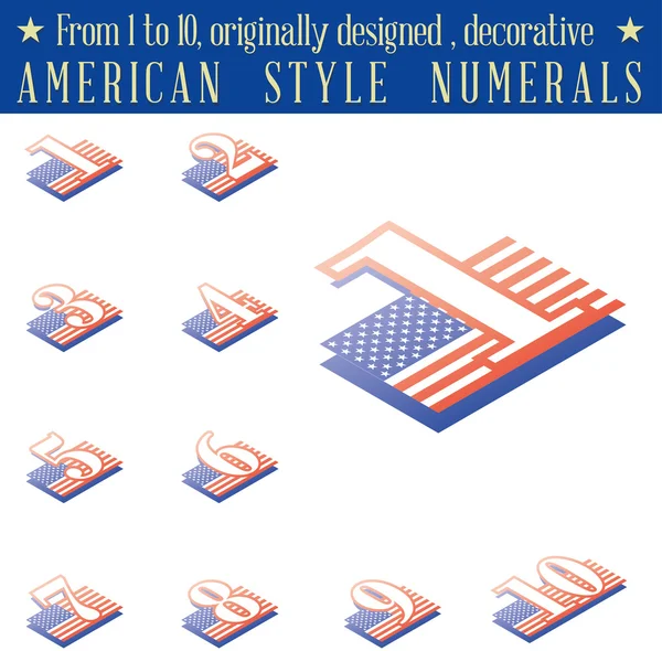 American Style Numerals. — Stock Vector
