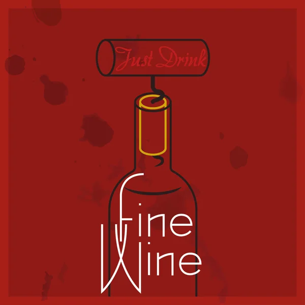 Просто пейте вино Fine Wine — стоковый вектор