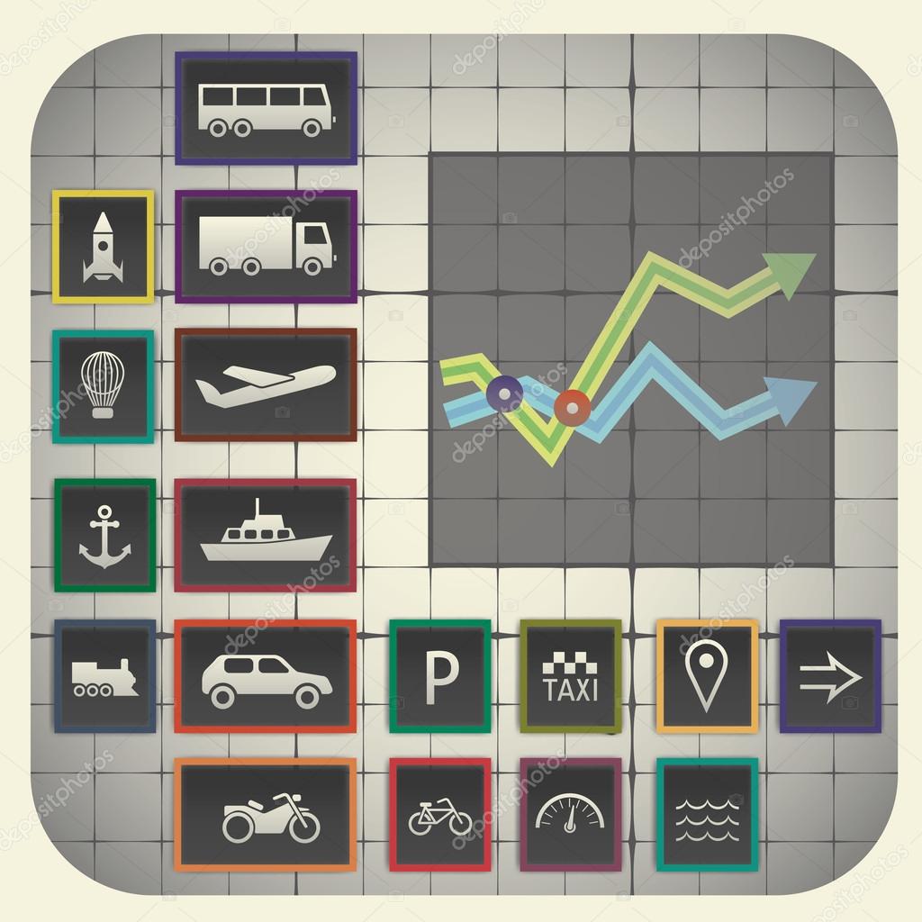 Graph background including transport symbols