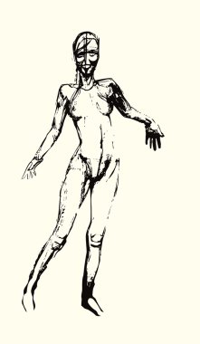 El kroki yapılmış kadın