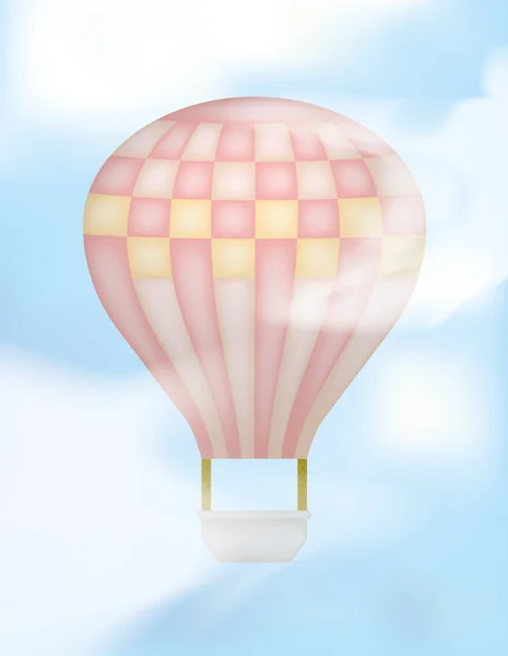 Hot Air Balloon with Pink and Peach Colors — Stock Vector