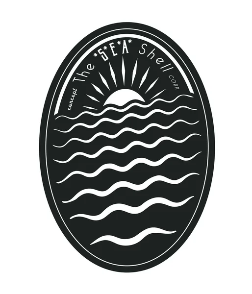 Badge concept: The Sea Shell — Stockvector