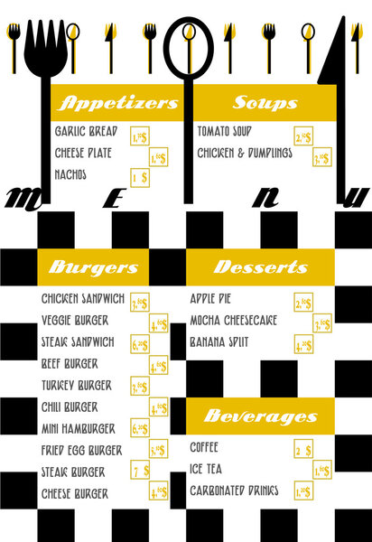 Шаблон меню