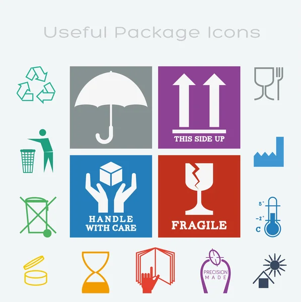 15 Useful Packaging Symbols — Stock Vector