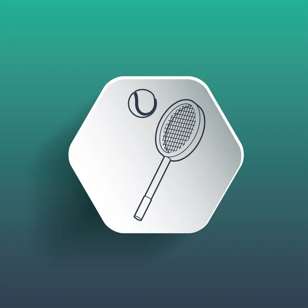 Tennisrackets met bal teken pictogram. — Stockvector