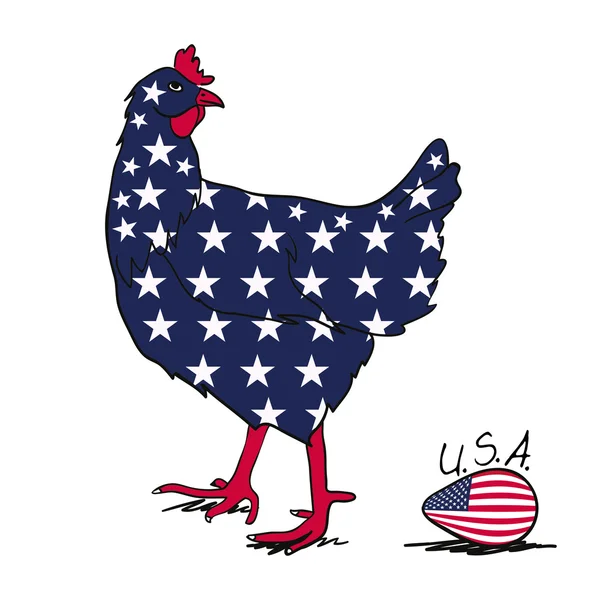 American hen — Stock Vector