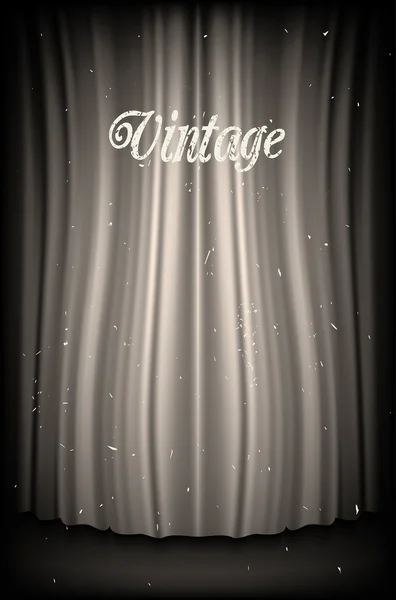 Vintage Black and White Curtain Backdrop — Stock Vector
